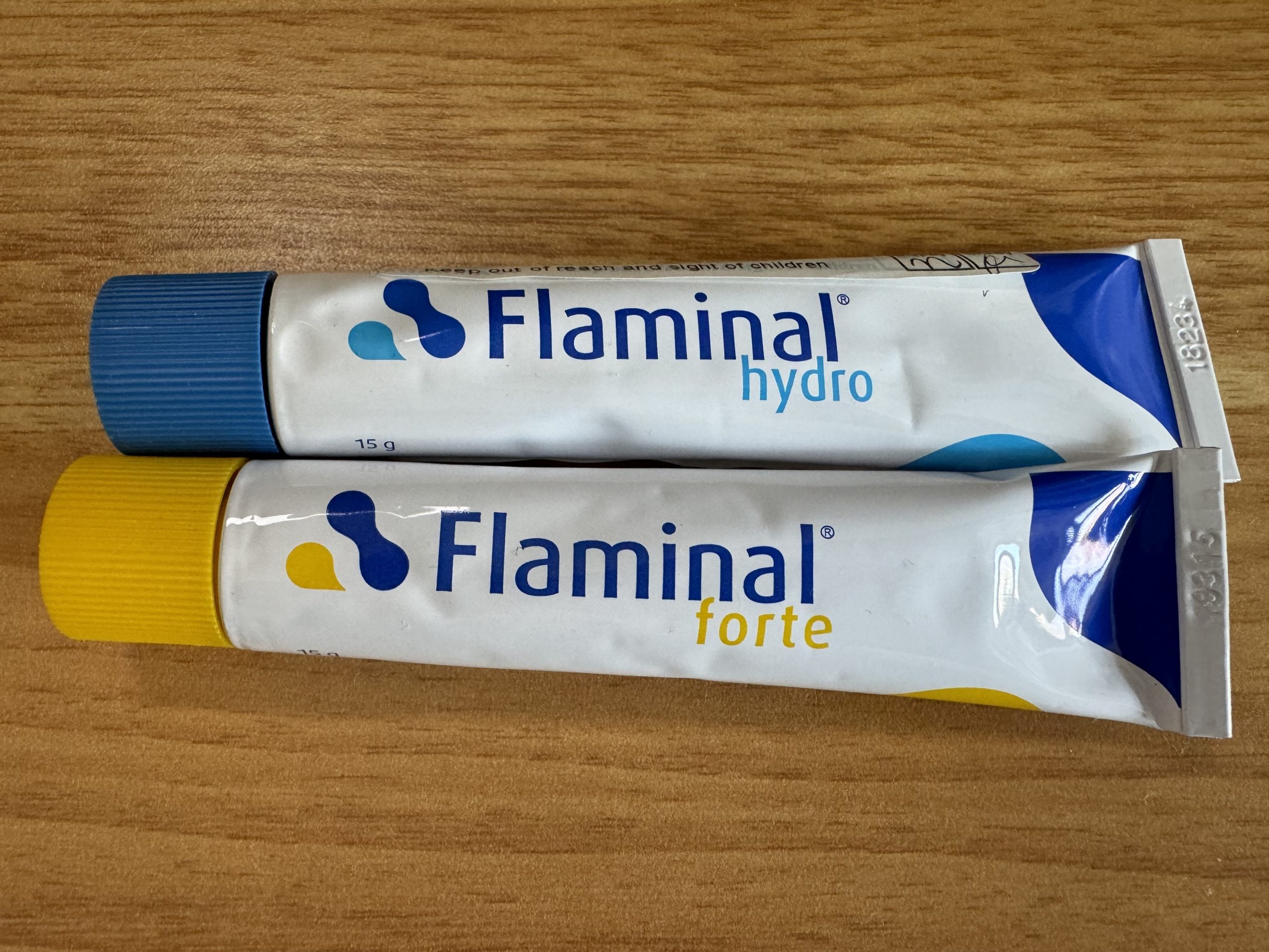 Flaminal Hydro and Flaminal Forte, topical applications used in pilonidal sinus wound healing.